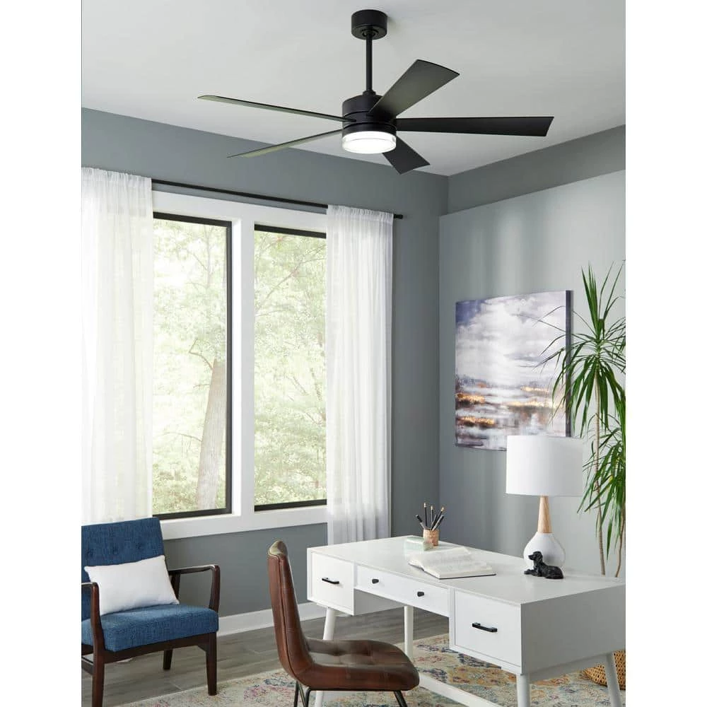 Wynd 52 in. Integrated LED Indoor/Outdoor Matte Black 5-Blade Smart Ceiling Fan with Light Kit and Remote by Modern Forms 11 Wynd 52 in. Integrated LED Indoor/Outdoor Matte Black 5-Blade Smart Ceiling Fan with Light Kit and Remote by Modern Forms - Image 9
