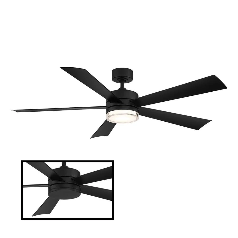 Wynd 52 in. Integrated LED Indoor/Outdoor Matte Black 5-Blade Smart Ceiling Fan with Light Kit and Remote by Modern Forms 7 Wynd 52 in. Integrated LED Indoor/Outdoor Matte Black 5-Blade Smart Ceiling Fan with Light Kit and Remote by Modern Forms - Image 5