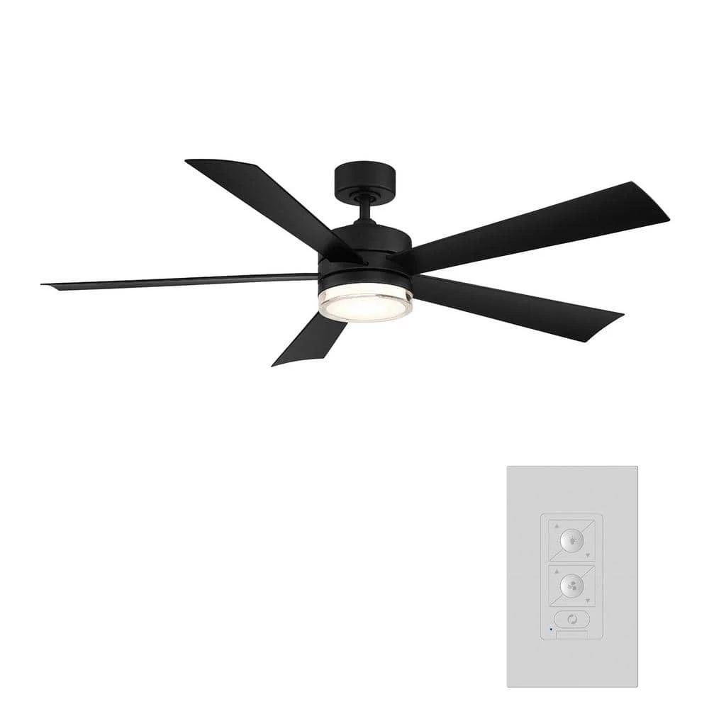 Wynd 52 in. Integrated LED Indoor/Outdoor Matte Black 5-Blade Smart Ceiling Fan with Light Kit and Remote by Modern Forms 6 Wynd 52 in. Integrated LED Indoor/Outdoor Matte Black 5-Blade Smart Ceiling Fan with Light Kit and Remote by Modern Forms - Image 4