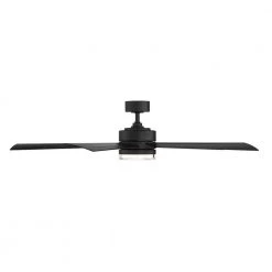 Wynd 60 in. Integrated LED Indoor/Outdoor Matte Black 5-Blade Smart Ceiling Fan with Light Kit and Remote by Modern Forms -Spitzer Sales Store matte black modern forms ceiling fans with lights fr w1801 60l mb 1f 1000