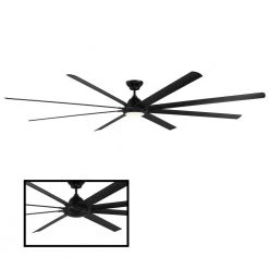 Hydra 120 in. 3000K Integrated LED Indoor/Outdoor Matte Black Smart Ceiling Fan with Light Kit and Wall Control by Modern Forms