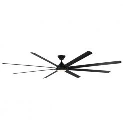 Hydra 120 in. 3000K Integrated LED Indoor/Outdoor Matte Black Smart Ceiling Fan with Light Kit and Wall Control by Modern Forms -Spitzer Sales Store matte black modern forms ceiling fans with lights fr w1805 120l mb c3 1000