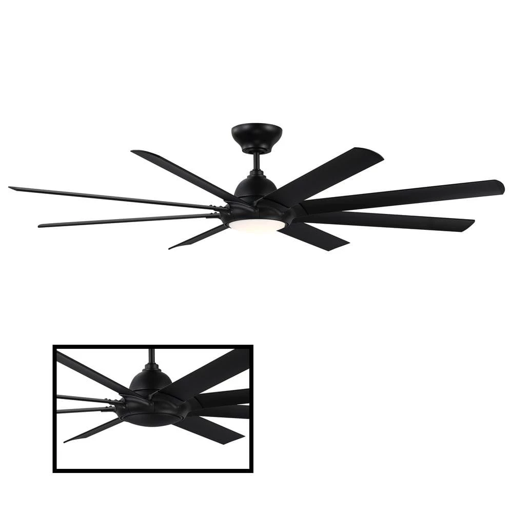 Hydra 80 in. 3000K Integrated LED Indoor/Outdoor Matte Black Smart Ceiling Fan with Light Kit and Wall Control by Modern Forms 3 Hydra 80 in. 3000K Integrated LED Indoor/Outdoor Matte Black Smart Ceiling Fan with Light Kit and Wall Control by Modern Forms