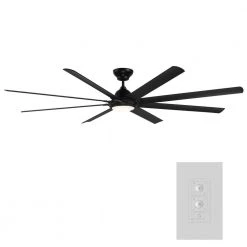 Hydra 96 in. 3000K Integrated LED Indoor/Outdoor Matte Black Smart Ceiling Fan with Light Kit and Wall Control by Modern Forms -Spitzer Sales Store matte black modern forms ceiling fans with lights fr w1805 96l mb 4f 1000