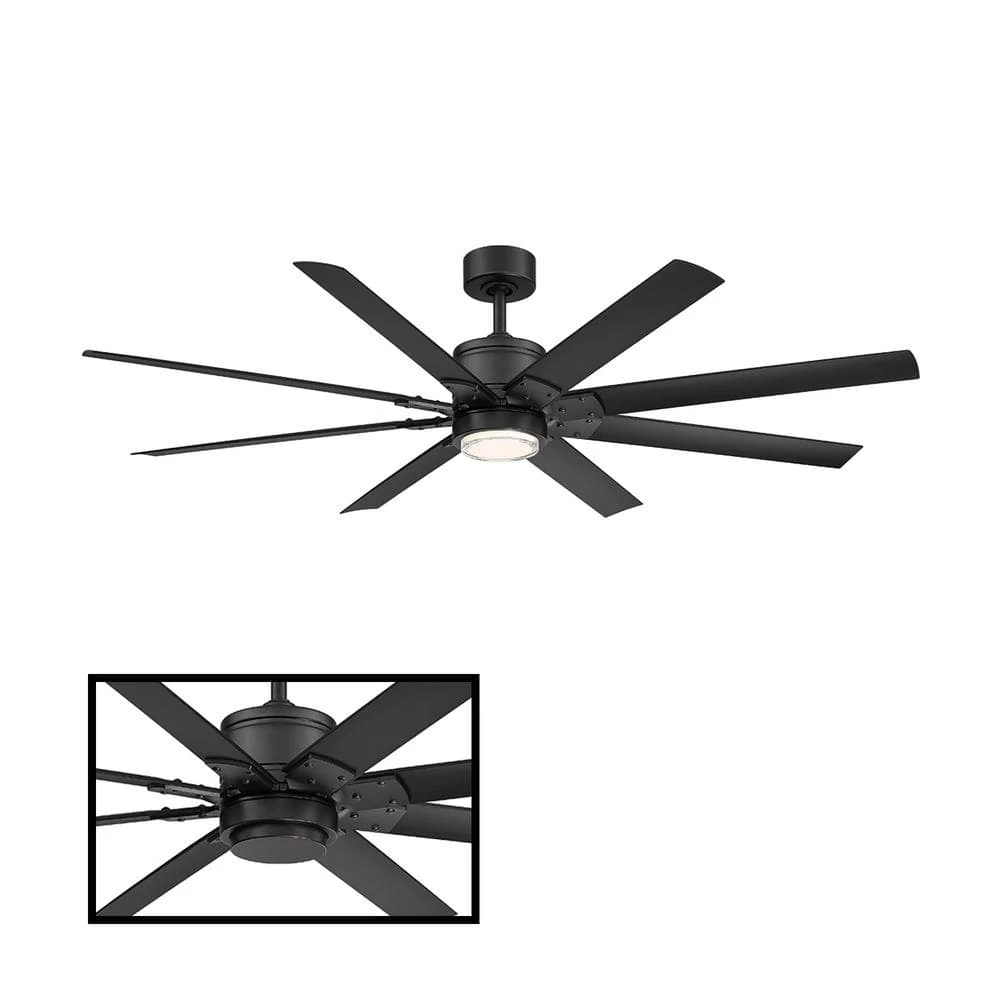 Renegade 52 in. Integrated LED Indoor/Outdoor Matte Black 8-Blade Smart Ceiling Fan with Light Kit and Remote Control by Modern Forms 4 Renegade 52 in. Integrated LED Indoor/Outdoor Matte Black 8-Blade Smart Ceiling Fan with Light Kit and Remote Control by Modern Forms - Image 2