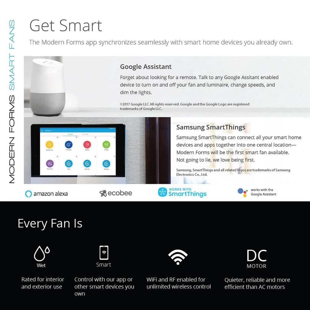 Renegade 66 in. Integrated LED Indoor/Outdoor Matte Black 8-Blade Smart Ceiling Fan with Light Kit and Remote by Modern Forms 4 Renegade 66 in. Integrated LED Indoor/Outdoor Matte Black 8-Blade Smart Ceiling Fan with Light Kit and Remote by Modern Forms - Image 2