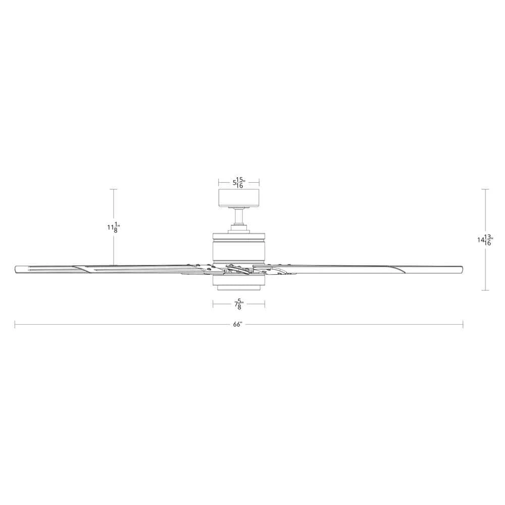 Renegade 66 in. Integrated LED Indoor/Outdoor Matte Black 8-Blade Smart Ceiling Fan with Light Kit and Remote by Modern Forms 5 Renegade 66 in. Integrated LED Indoor/Outdoor Matte Black 8-Blade Smart Ceiling Fan with Light Kit and Remote by Modern Forms - Image 3