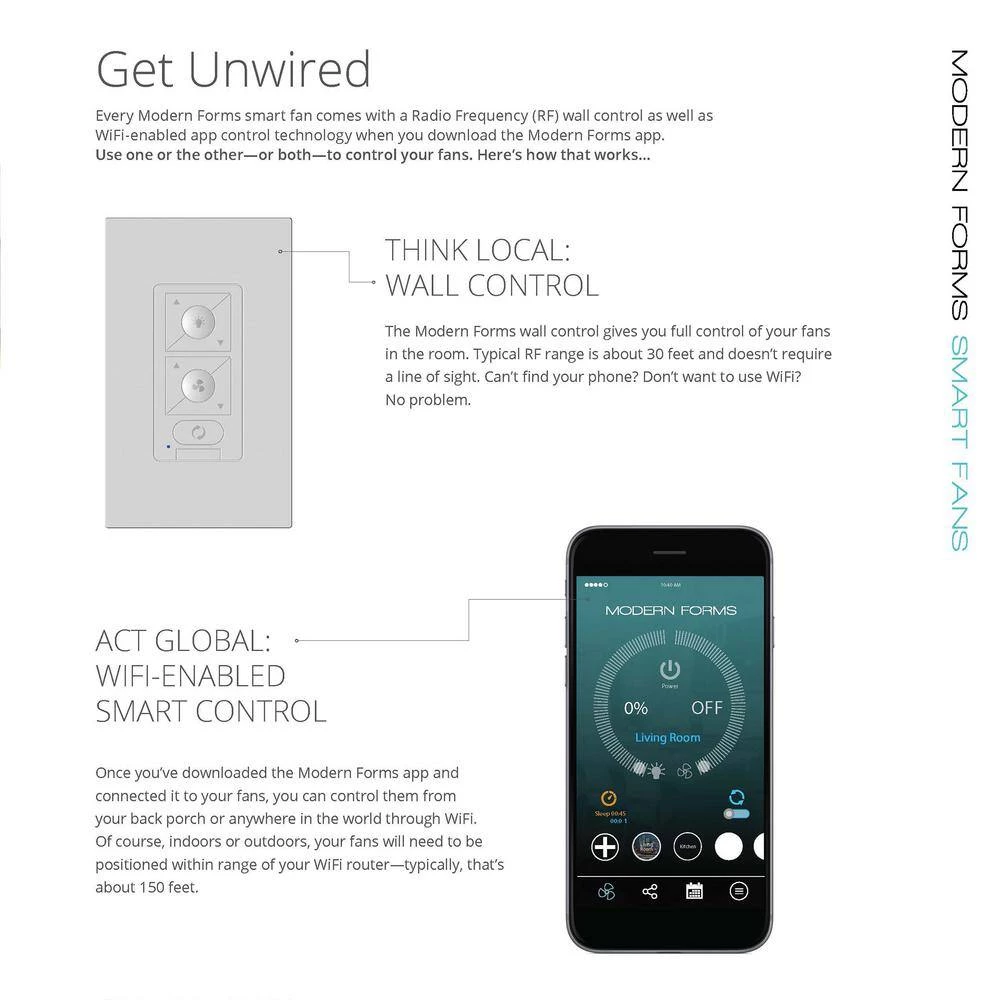 Slim 52 in. Integrated LED Indoor/Outdoor Matte Black 3-Blade Smart Ceiling Fan with Light Kit and Remote Control by Modern Forms 7 Slim 52 in. Integrated LED Indoor/Outdoor Matte Black 3-Blade Smart Ceiling Fan with Light Kit and Remote Control by Modern Forms - Image 5