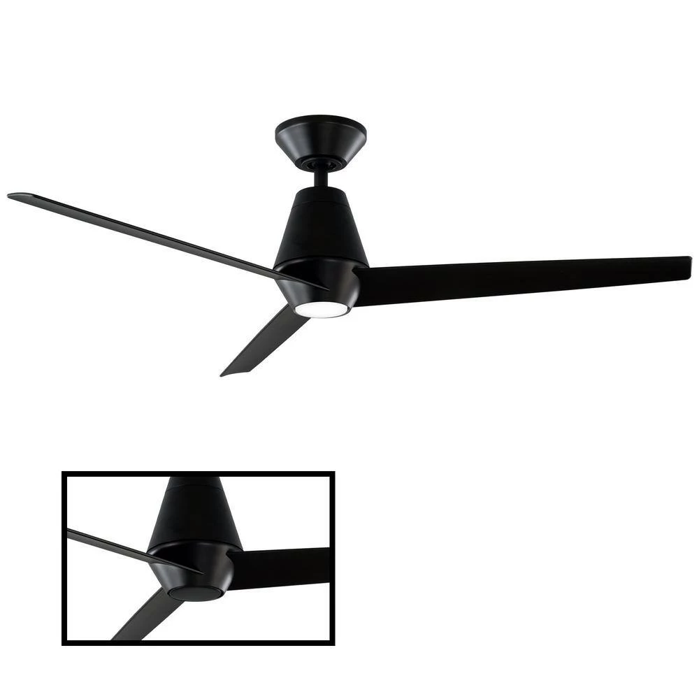 Slim 52 in. Integrated LED Indoor/Outdoor Matte Black 3-Blade Smart Ceiling Fan with Light Kit and Remote Control by Modern Forms 4 Slim 52 in. Integrated LED Indoor/Outdoor Matte Black 3-Blade Smart Ceiling Fan with Light Kit and Remote Control by Modern Forms - Image 2