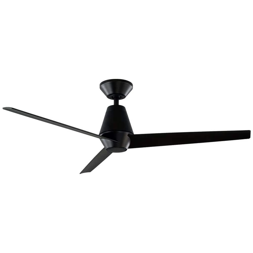 Slim 52 in. Integrated LED Indoor/Outdoor Matte Black 3-Blade Smart Ceiling Fan with Light Kit and Remote Control by Modern Forms 3 Slim 52 in. Integrated LED Indoor/Outdoor Matte Black 3-Blade Smart Ceiling Fan with Light Kit and Remote Control by Modern Forms