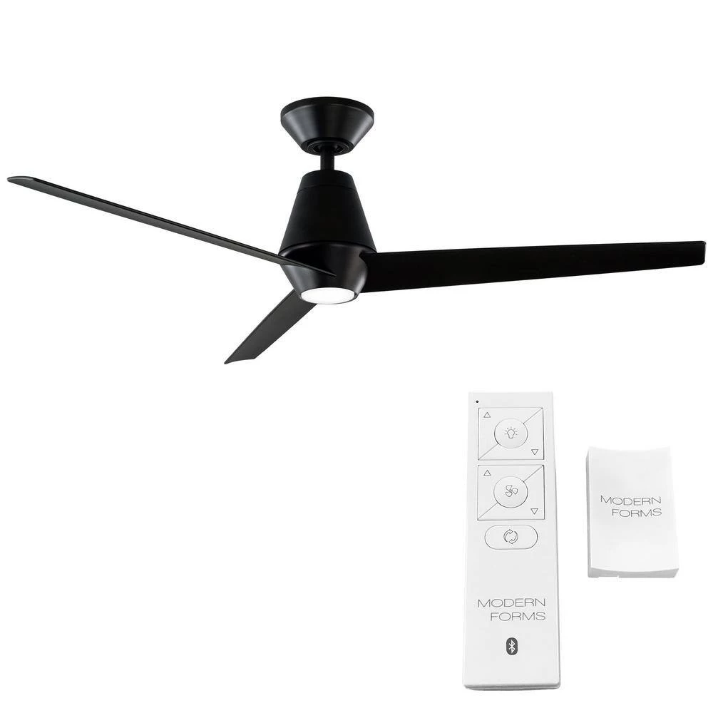 Slim 52 in. Integrated LED Indoor/Outdoor Matte Black 3-Blade Smart Ceiling Fan with Light Kit and Remote Control by Modern Forms 6 Slim 52 in. Integrated LED Indoor/Outdoor Matte Black 3-Blade Smart Ceiling Fan with Light Kit and Remote Control by Modern Forms - Image 4