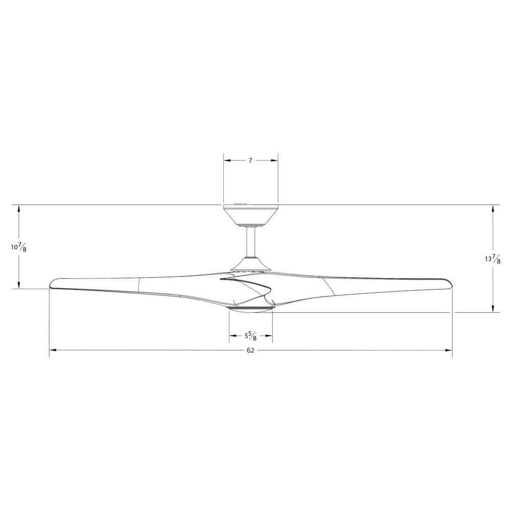 Zephyr 62 in. Indoor/Outdoor Matte Black 3-Blade Smart Ceiling Fan with LED Light Kit and Remote Control by Modern Forms 5 Zephyr 62 in. Indoor/Outdoor Matte Black 3-Blade Smart Ceiling Fan with LED Light Kit and Remote Control by Modern Forms - Image 3