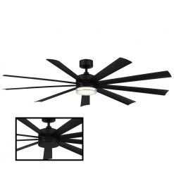 Spitzer Sales Store 40 Wynd XL 72 in. 3000K Integrated LED Indoor/Outdoor Matte Black Smart Ceiling Fan with Light Kit and Remote by Modern Forms