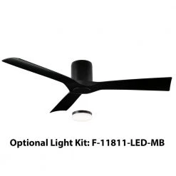 Aviator Indoor/Outdoor 3-Blade Smart Flush Mount Ceiling Fan 54 in. Matte Black LED Light Kit Adaptable with Remote by Modern Forms -Spitzer Sales Store matte black modern forms ceiling fans without lights fh w1811 54 mb 1f 1000