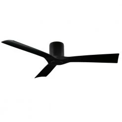 Aviator Indoor/Outdoor 3-Blade Smart Flush Mount Ceiling Fan 54 in. Matte Black LED Light Kit Adaptable with Remote by Modern Forms