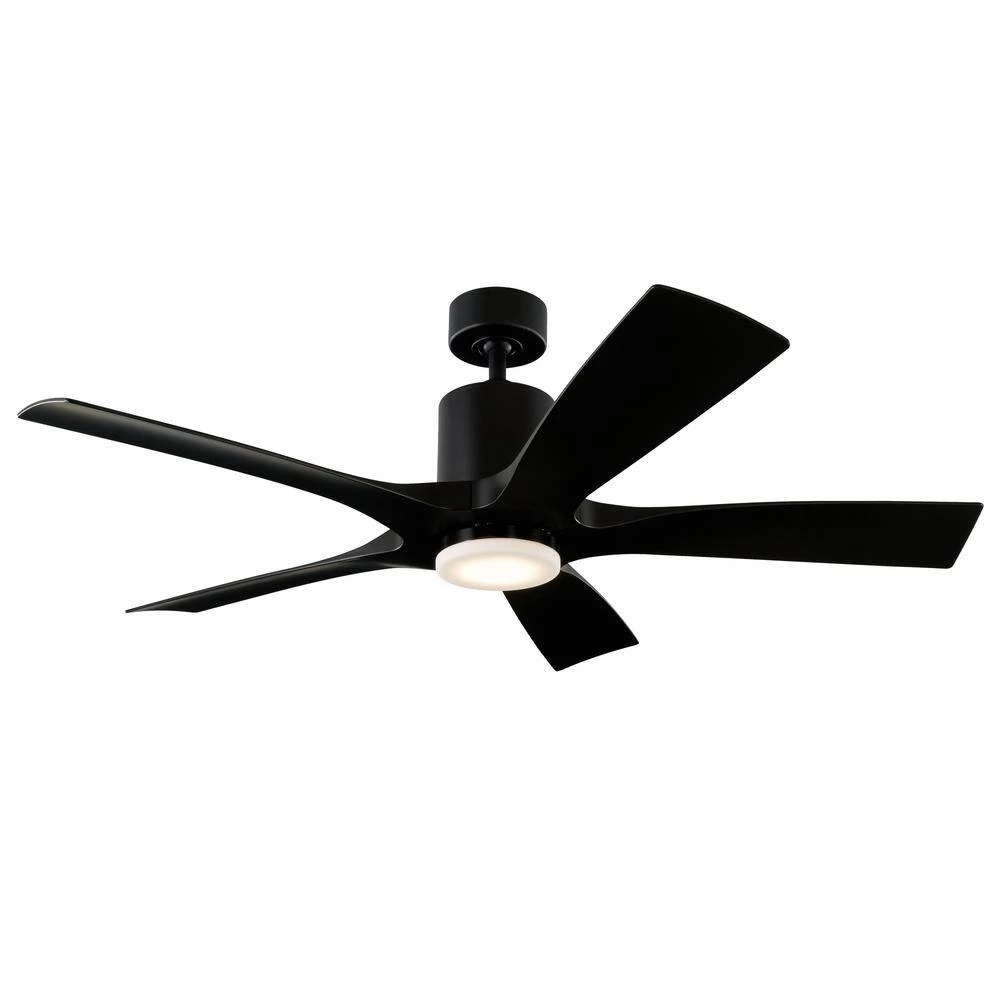 Aviator 54 in. Indoor/Outdoor Matte Black Smart Ceiling Fan with Wall Control by Modern Forms 7 Aviator 54 in. Indoor/Outdoor Matte Black Smart Ceiling Fan with Wall Control by Modern Forms - Image 5