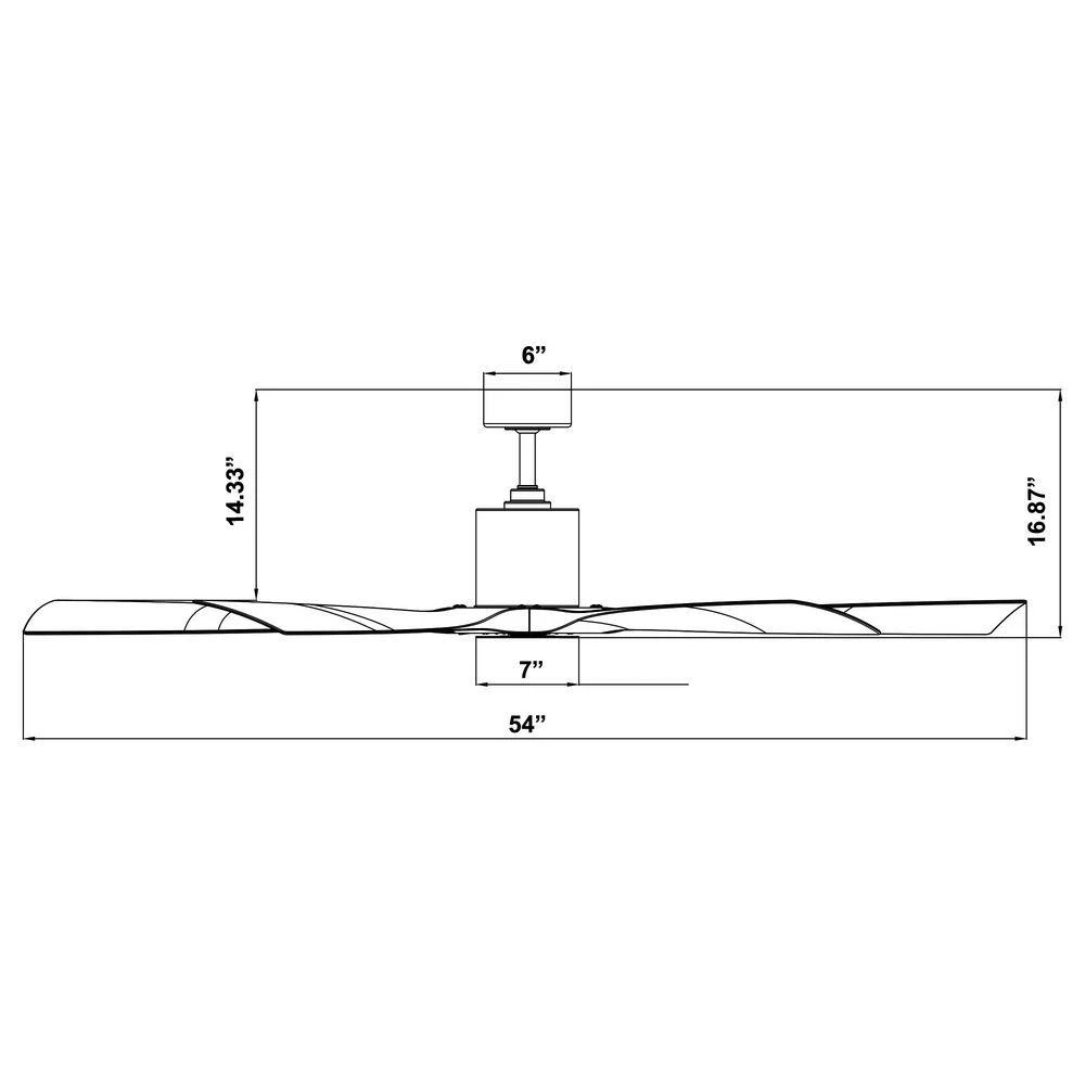 Aviator 54 in. Indoor/Outdoor Matte Black Smart Ceiling Fan with Wall Control by Modern Forms 4 Aviator 54 in. Indoor/Outdoor Matte Black Smart Ceiling Fan with Wall Control by Modern Forms - Image 2