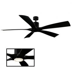 Aviator 70 in. Indoor/Outdoor Matte Black Smart Ceiling Fan with Wall Control by Modern Forms -Spitzer Sales Store matte black modern forms ceiling fans without lights fr w1811 70 mb 4f 1000