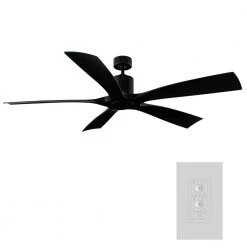 Aviator 70 in. Indoor/Outdoor Matte Black Smart Ceiling Fan with Wall Control by Modern Forms -Spitzer Sales Store matte black modern forms ceiling fans without lights fr w1811 70 mb c3 1000