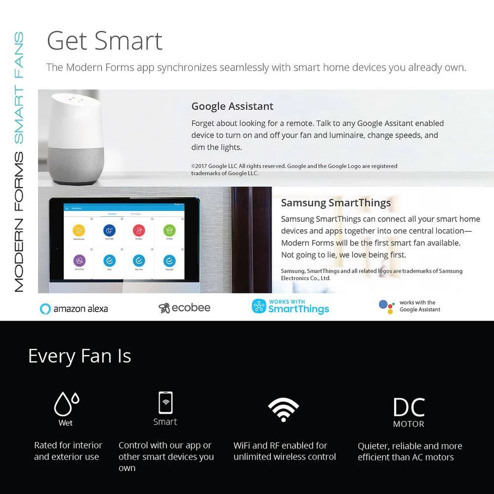 Roboto 62 in. Indoor/Outdoor Matte Black 3-Blade Smart Ceiling Fan with Remote Control by Modern Forms 9 Roboto 62 in. Indoor/Outdoor Matte Black 3-Blade Smart Ceiling Fan with Remote Control by Modern Forms - Image 8