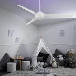 54 in. Ultra Integrated LED Indoor Matte White Smart Ceiling Fan with LED Light Kit and Remote Control by Modern Forms -Spitzer Sales Store matte white modern forms ceiling fans with lights fr d2102 54u mw 31 1000
