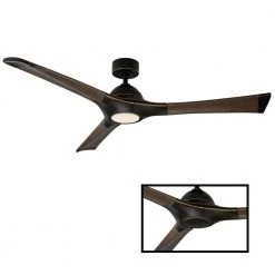 Woody 60 in. LED Indoor/Outdoor Oil Rubbed Bronze 3-Blade Smart Ceiling Fan with 3000K Light Kit and Wall Control by Modern Forms