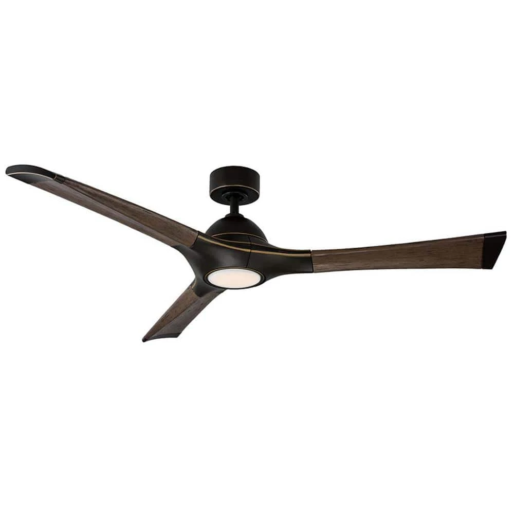 Woody 60 in. LED Indoor/Outdoor Oil Rubbed Bronze 3-Blade Smart Ceiling Fan with 3000K Light Kit and Wall Control by Modern Forms 5 Woody 60 in. LED Indoor/Outdoor Oil Rubbed Bronze 3-Blade Smart Ceiling Fan with 3000K Light Kit and Wall Control by Modern Forms - Image 3