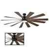 Windflower 80 in. LED Indoor/Outdoor Oil Rubbed Bronze 12-Blade Smart Ceiling Fan with 3000K Light Kit and Wall Control by Modern Forms