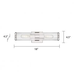 18 in. 2-Light Polished Nickel Vanity Light with Clear Ribbed Glass Shade by Cordelia Lighting -Spitzer Sales Store polished nickel cordelia lighting vanity lighting 2631 326 1d 1000