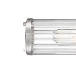 18 in. 2-Light Polished Nickel Vanity Light with Clear Ribbed Glass Shade by Cordelia Lighting -Spitzer Sales Store polished nickel cordelia lighting vanity lighting 2631 326 40 1000