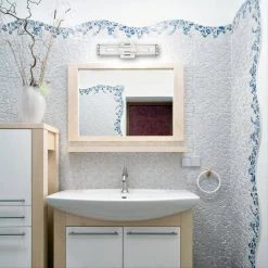 18 in. 2-Light Polished Nickel Vanity Light with Clear Ribbed Glass Shade by Cordelia Lighting -Spitzer Sales Store polished nickel cordelia lighting vanity lighting 2631 326 4f 1000