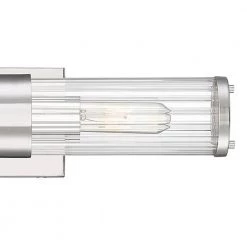 18 in. 2-Light Polished Nickel Vanity Light with Clear Ribbed Glass Shade by Cordelia Lighting -Spitzer Sales Store polished nickel cordelia lighting vanity lighting 2631 326 66 1000