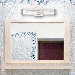 18 in. 2-Light Polished Nickel Vanity Light with Clear Ribbed Glass Shade by Cordelia Lighting -Spitzer Sales Store polished nickel cordelia lighting vanity lighting 2631 326 77 1000