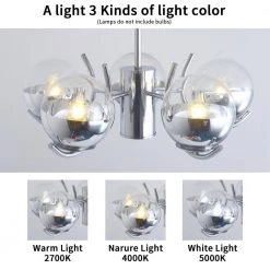 5-Light Silver Post-Modern Chandelier with Clear Glass Globes by Magic Home -Spitzer Sales Store silver magic home chandeliers mh lch 22004 4f 1000