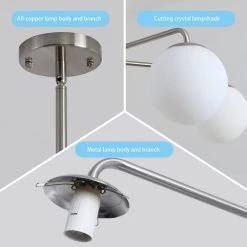 5-Light Reversible Silver Fixture Chandelier with White Globes by Magic Home -Spitzer Sales Store silver magic home chandeliers mh y 020227 4f 1000