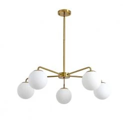 5-Light Reversible Silver Fixture Chandelier with White Globes by Magic Home -Spitzer Sales Store silver magic home chandeliers mh y 020227 76 1000