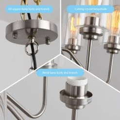 5-Light Silver Sputnik Sphere Chandelier with Shade by Magic Home 18 5-Light Silver Sputnik Sphere Chandelier with Shade by Magic Home -Spitzer Sales Store silver magic home chandeliers mh y 020228 4f 1000