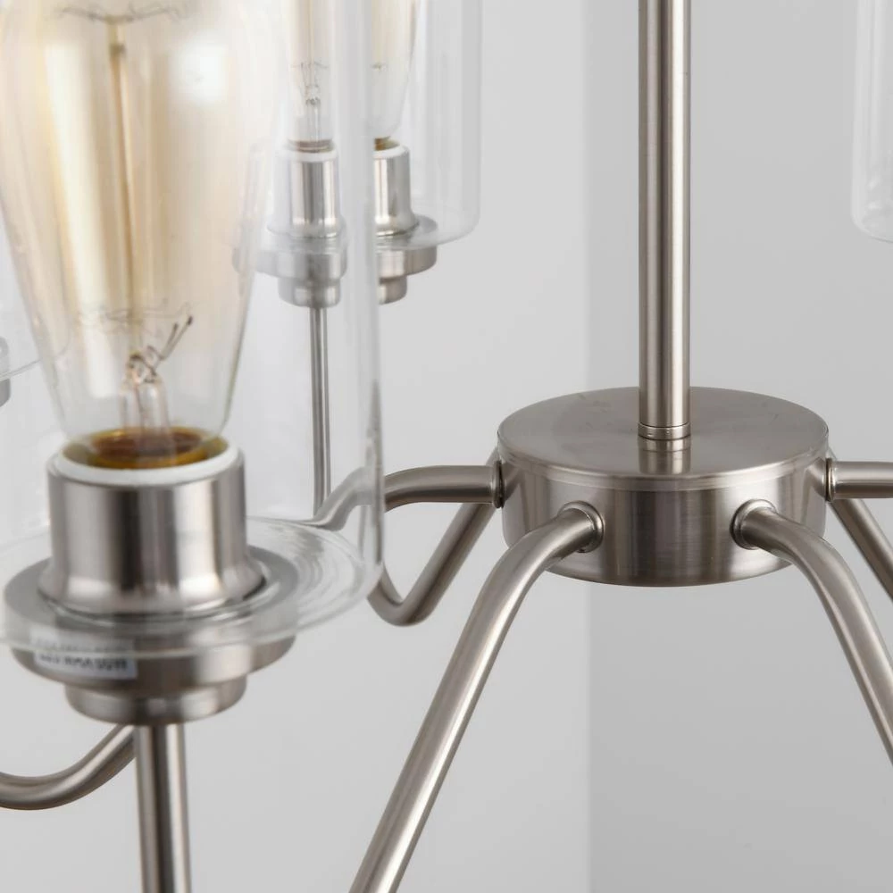 5-Light Silver Sputnik Sphere Chandelier with Shade by Magic Home 6 5-Light Silver Sputnik Sphere Chandelier with Shade by Magic Home - Image 4