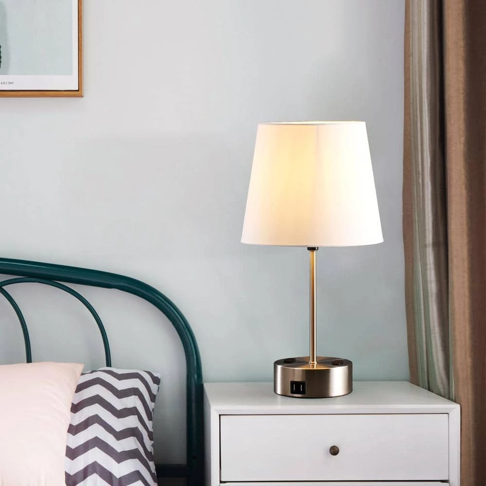 19 in. Brushed Nickel Touch Control Desk Lamp with Charging Outlet and USB Port by Spitzer 7 19 in. Brushed Nickel Touch Control Desk Lamp with Charging Outlet and USB Port by Spitzer - Image 5