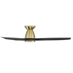 Skylark 54 in. 3-Blade Smart Flush Mount Satin Brass Black Ceiling Fan 3000K and Remote Control by Modern Forms -Spitzer Sales Store soft brass matte black modern forms ceiling fans with lights fh w2202 54l sb mb 4f 1000