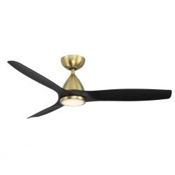 Skylark 54 in. 3-Blade Smart Satin Brass Black Ceiling Fan 3000K Integrated LED and Remote Control by Modern Forms