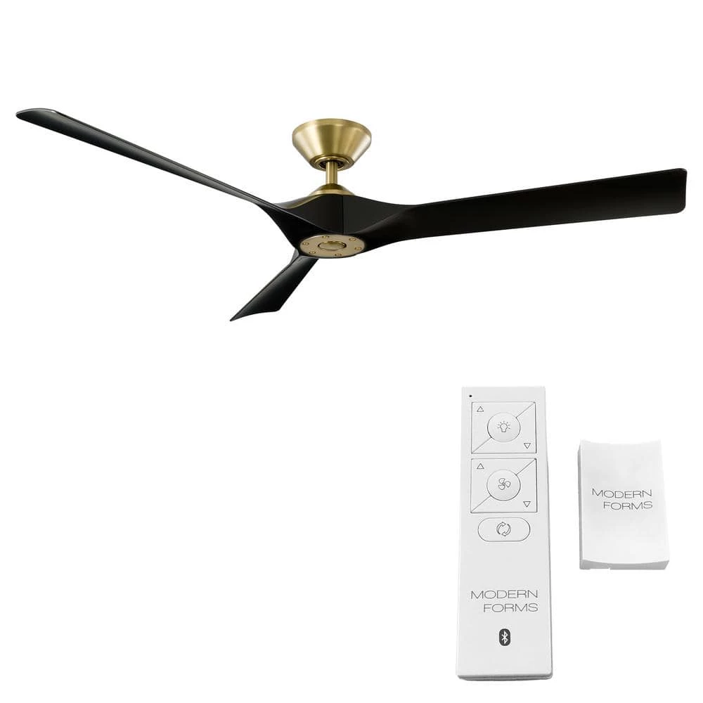 Torque 58 in. 3-Blade Smart Satin Brass/Black Ceiling Fan with Remote Control by Modern Forms 4 Torque 58 in. 3-Blade Smart Satin Brass/Black Ceiling Fan with Remote Control by Modern Forms - Image 2