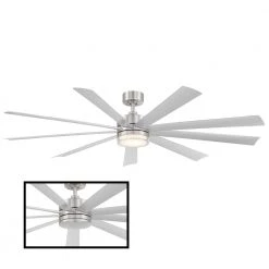 Wynd XL 72 in. 3000K Integrated LED Indoor/Outdoor Stainless Steel Smart Ceiling Fan with Light Kit and Remote by Modern Forms