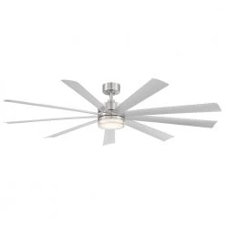 Wynd XL 72 in. 3000K Integrated LED Indoor/Outdoor Stainless Steel Smart Ceiling Fan with Light Kit and Remote by Modern Forms -Spitzer Sales Store stainless steel modern forms ceiling fans with lights fr w2101 72l ss c3 1000