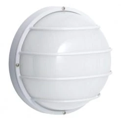 55-Watt Equivalent White Outdoor Integrated LED Bulkhead by Cordelia Lighting