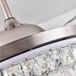 Modern 42 in. Indoor Round Crystal LED Ceiling Fan with Remote Control 3-Color Bright Lighting by Magic Home 22 Modern 42 in. Indoor Round Crystal LED Ceiling Fan with Remote Control 3-Color Bright Lighting by Magic Home -Spitzer Sales Store white magic home ceiling fans with lights mh 44 8011 44 1000