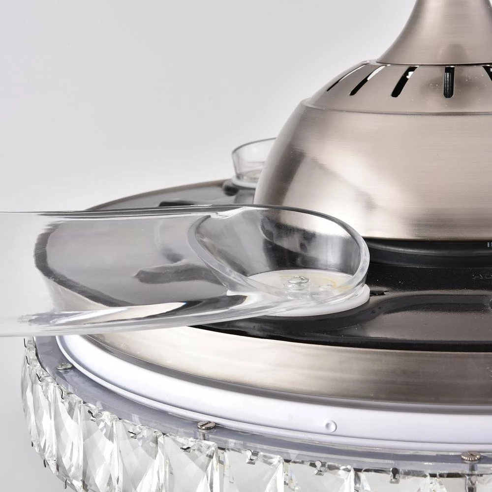 Modern 42 in. Indoor Round Crystal LED Ceiling Fan with Remote Control 3-Color Bright Lighting by Magic Home 9 Modern 42 in. Indoor Round Crystal LED Ceiling Fan with Remote Control 3-Color Bright Lighting by Magic Home - Image 7