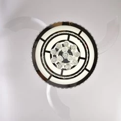 Modern 42 in. Indoor Round Crystal LED Ceiling Fan with Remote Control 3-Color Bright Lighting by Magic Home 24 Modern 42 in. Indoor Round Crystal LED Ceiling Fan with Remote Control 3-Color Bright Lighting by Magic Home -Spitzer Sales Store white magic home ceiling fans with lights mh 44 8011 76 1000